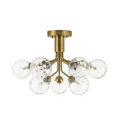 9-Light Bloom Water Glass Globe Tiered Sputnik Ceiling Light