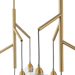 8-Light Branch Draped Glass Bubble Island Double Chandelier