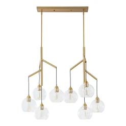 8-Light Branch Draped Glass Bubble Island Double Chandelier