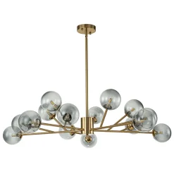 15-Light Branch Smoked Glass Globe Bubble Chandelier
