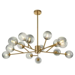 15-Light Branch Smoked Glass Globe Bubble Chandelier