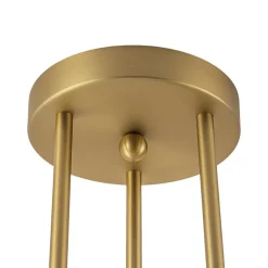 3-Light Brass Opal Glass Globe Round Ring Semi Flush Mount