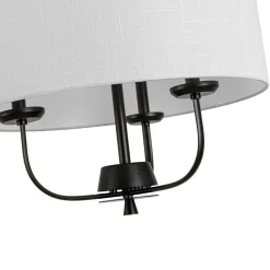 3-Light Candle Style Large Fabric Drum Cage Chandelier
