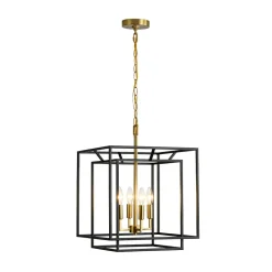 4-Light Candle Style Tiered Square Lantern Pendant