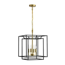 4-Light Candle Style Tiered Square Lantern Pendant