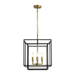 4-Light Candle Style Tiered Square Lantern Pendant