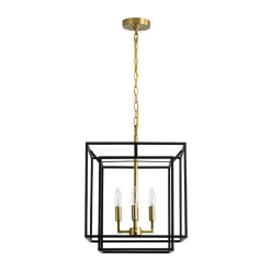 4-Light Candle Style Tiered Square Lantern Pendant