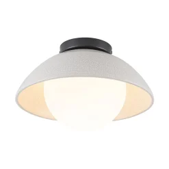 1-Light Ceramic Dome Frosted Shade Semi Flush Mount