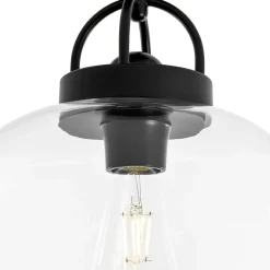 1-Light Clear Glass Dome Shade Semi Flush Mount