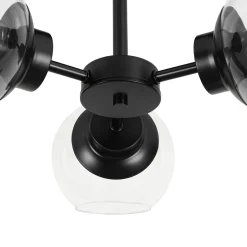 3-Light Clear Glass Globe Sputnik Semi Flush Mount