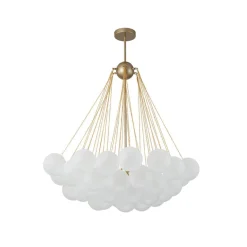 3-Light Cluster Frosted Glass Bubble Chandelier