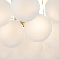 3-Light Cluster Frosted Glass Bubble Chandelier