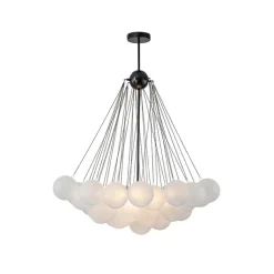 3-Light Cluster Frosted Glass Bubble Chandelier