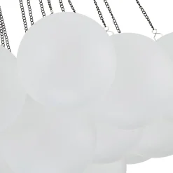 3-Light Cluster Frosted Glass Bubble Chandelier
