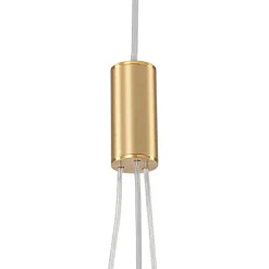 3-Light Cluster Gold Ruby Glass Globe Dimmable LED Pendant