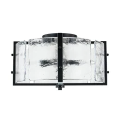 4-Light Contemporary Clear Textured Glass Drum Flush Mount