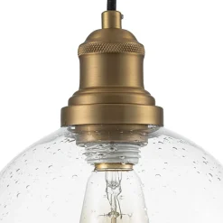 1-Light Corded Seeded Glass Globe Kitchen Pendant Light