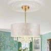 4-Light Crystal Accented Capiz Shell Drum Lantern Pendant