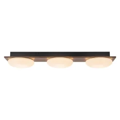 3-Light Dimmable LED Rustic Linear Flush Mount Light