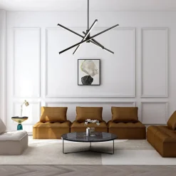 4-Light Dimmable LED Tube Sputnik Chandelier