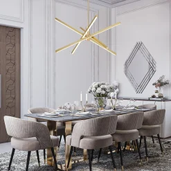 4-Light Dimmable LED Tube Sputnik Chandelier