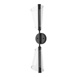 2-Light Dimmable LED Up Down Conical Vanity Wall Sconce