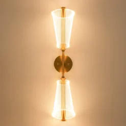 2-Light Dimmable LED Up Down Conical Vanity Wall Sconce