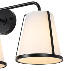 3-Light Fabric Conical Shade Vanity Wall Sconce