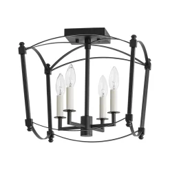 4-light French Antique Candle Style Lantern Semi Flush