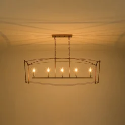 5-light French Antique Candle Wide Lantern Island Chandelier