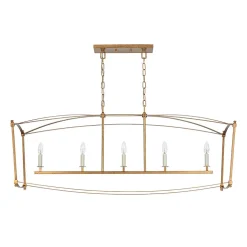 5-light French Antique Candle Wide Lantern Island Chandelier