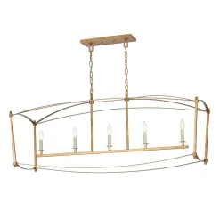 5-light French Antique Candle Wide Lantern Island Chandelier