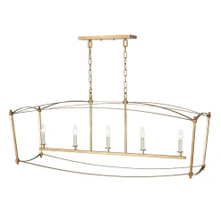 5-light French Antique Candle Wide Lantern Island Chandelier