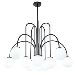 10-Light Frosted Glass Globe Bubble Chandelier