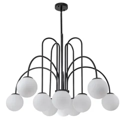 10-Light Frosted Glass Globe Bubble Chandelier