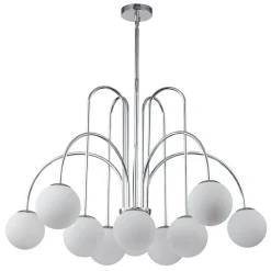 10-Light Frosted Glass Globe Bubble Chandelier