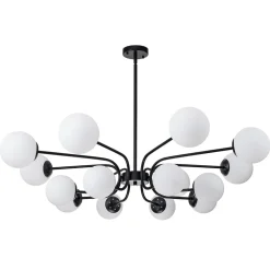 16-Light Frosted Glass Globe Bubble Sputnik Chandelier