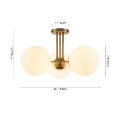3-Light Frosted Glass Globe Ceiling Light