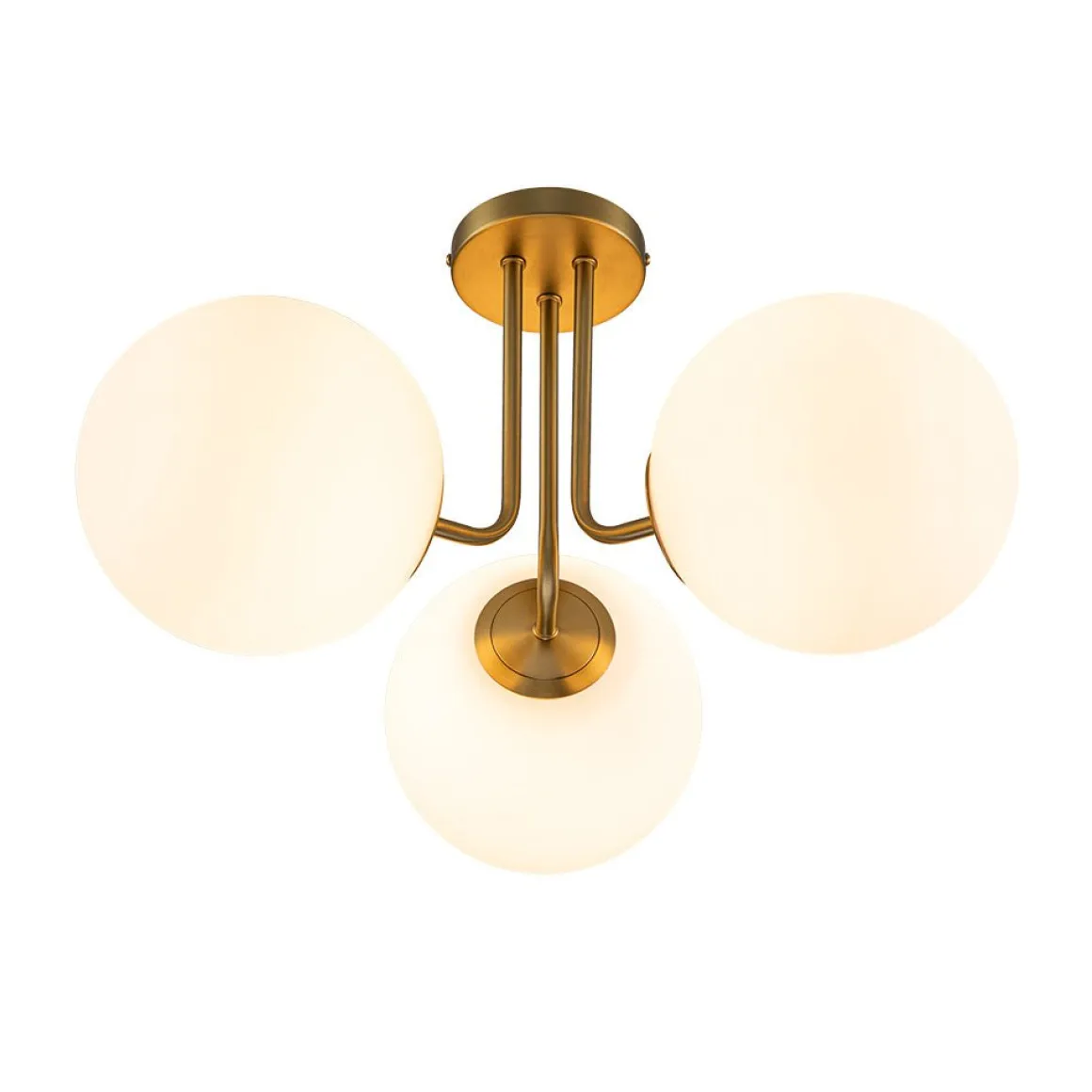 3-Light Frosted Glass Globe Ceiling Light