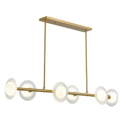 6-Light Frosted Glass Globe Linear Island Chandelier