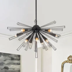 10-Light Geometric Sputnik Sunburst Chandelier