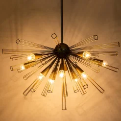 10-Light Geometric Sputnik Sunburst Chandelier