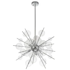 6-Light Glass Globe Bubble Sputnik Sunburst Chandelier