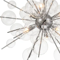 6-Light Glass Globe Bubble Sputnik Sunburst Chandelier