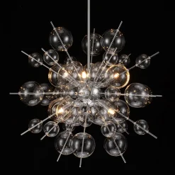 6-Light Glass Globe Bubble Sputnik Sunburst Chandelier
