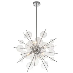 6-Light Glass Globe Bubble Sputnik Sunburst Chandelier