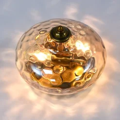 2-light Hammered Glass Flush Mount Ceiling Light