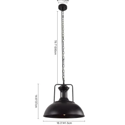 1-Light Industrial Dome Pendant Light