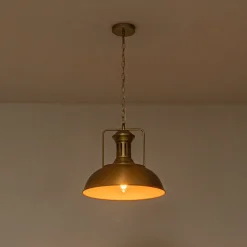 1-Light Industrial Dome Pendant Light