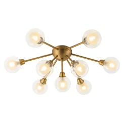 9-Light Layered Glass Bubble Sputnik Semi Flush Chandelier